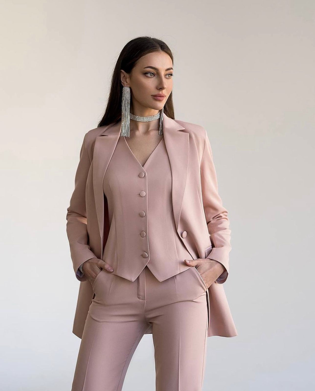 Tailleur Grazia in promozione  Giacca gilet e pantaloni palazzo Made in Italy 🇮🇹 taglie xs alla xxxl