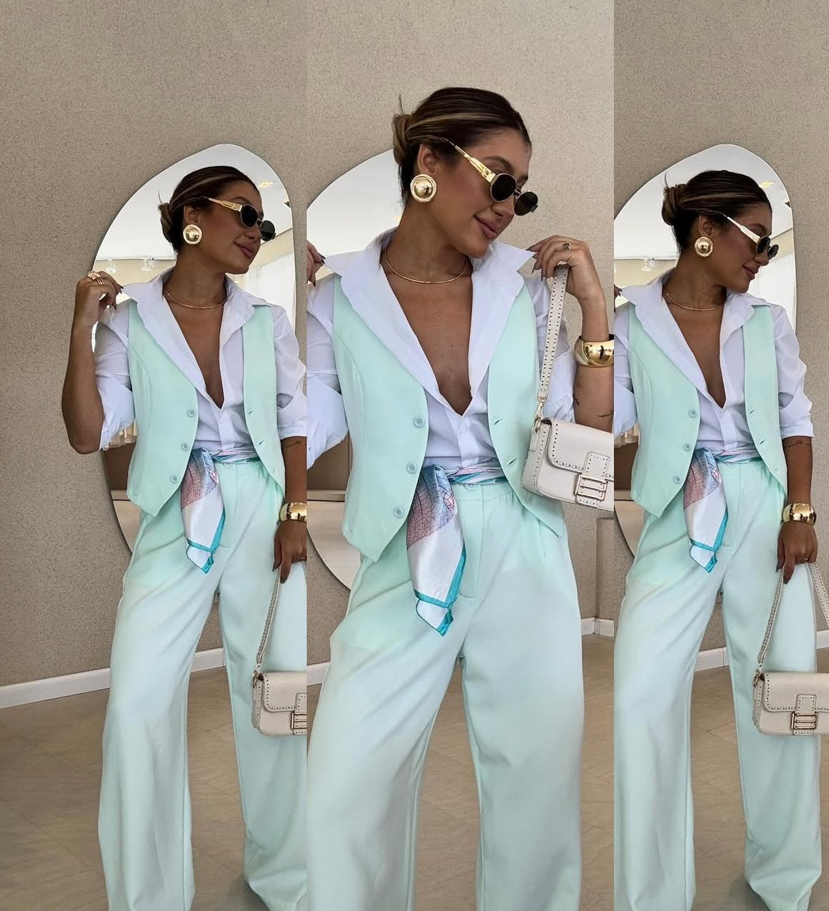 Set CAROL Gilet e pantaloni in coordinato con camicia bianca in omaggio