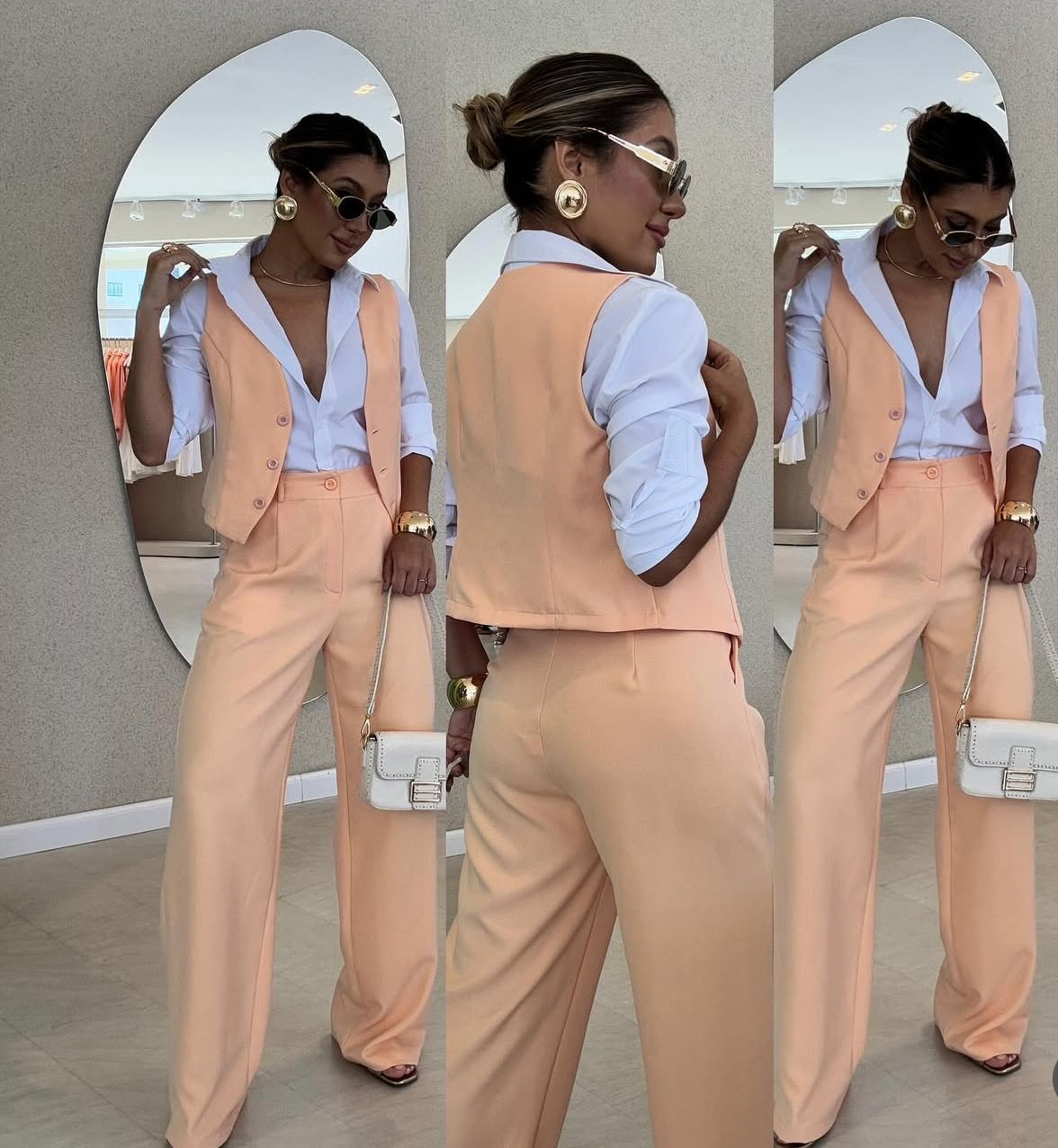 Set CAROL Gilet e pantaloni in coordinato con camicia bianca in omaggio