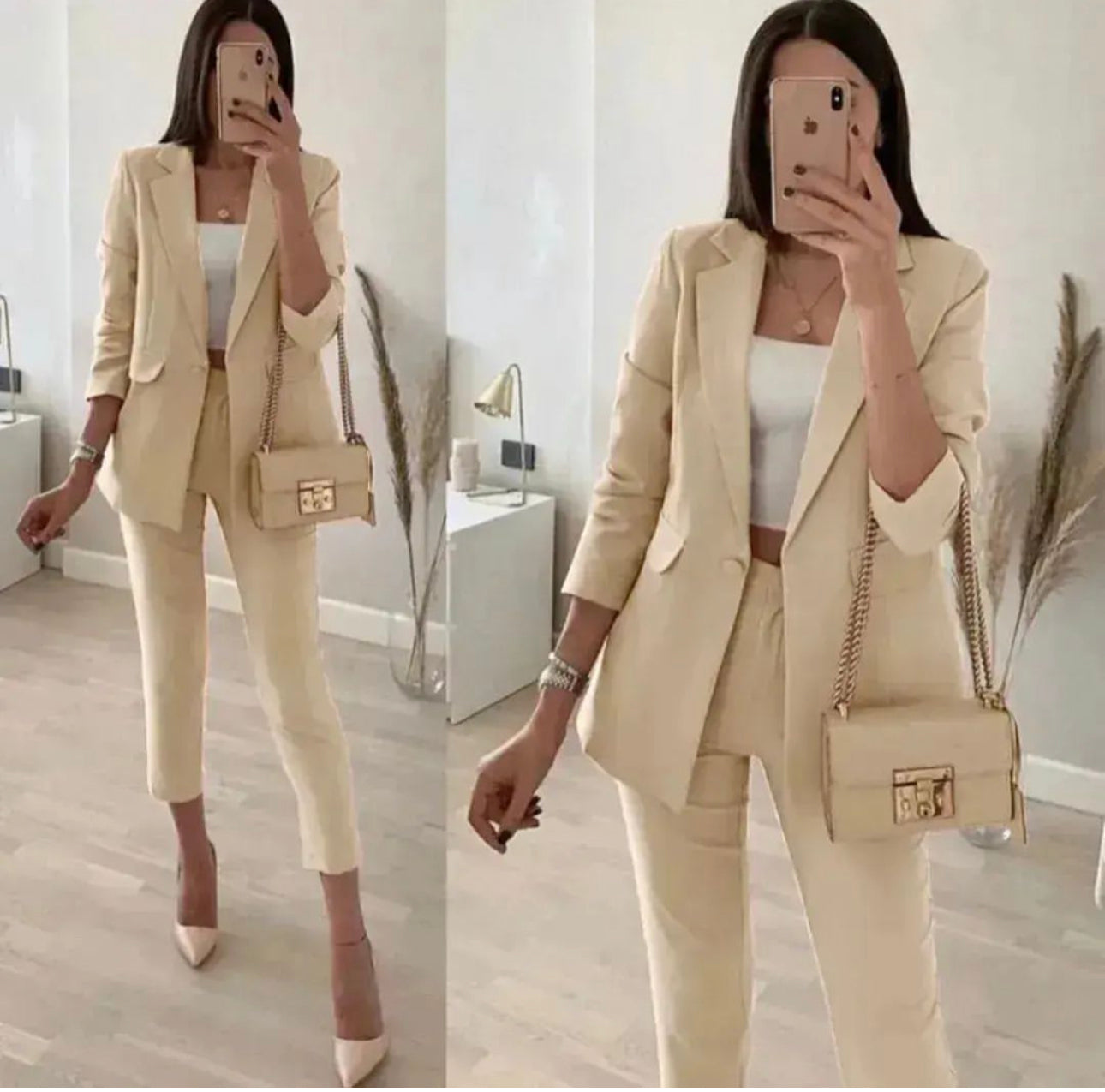 Tailleur Maria Vittoria giacca foderata con pantaloni sigaretta in coordinato tessuto leggermente elasticizzato ottima vestibilita Made in Italy 🇮🇹