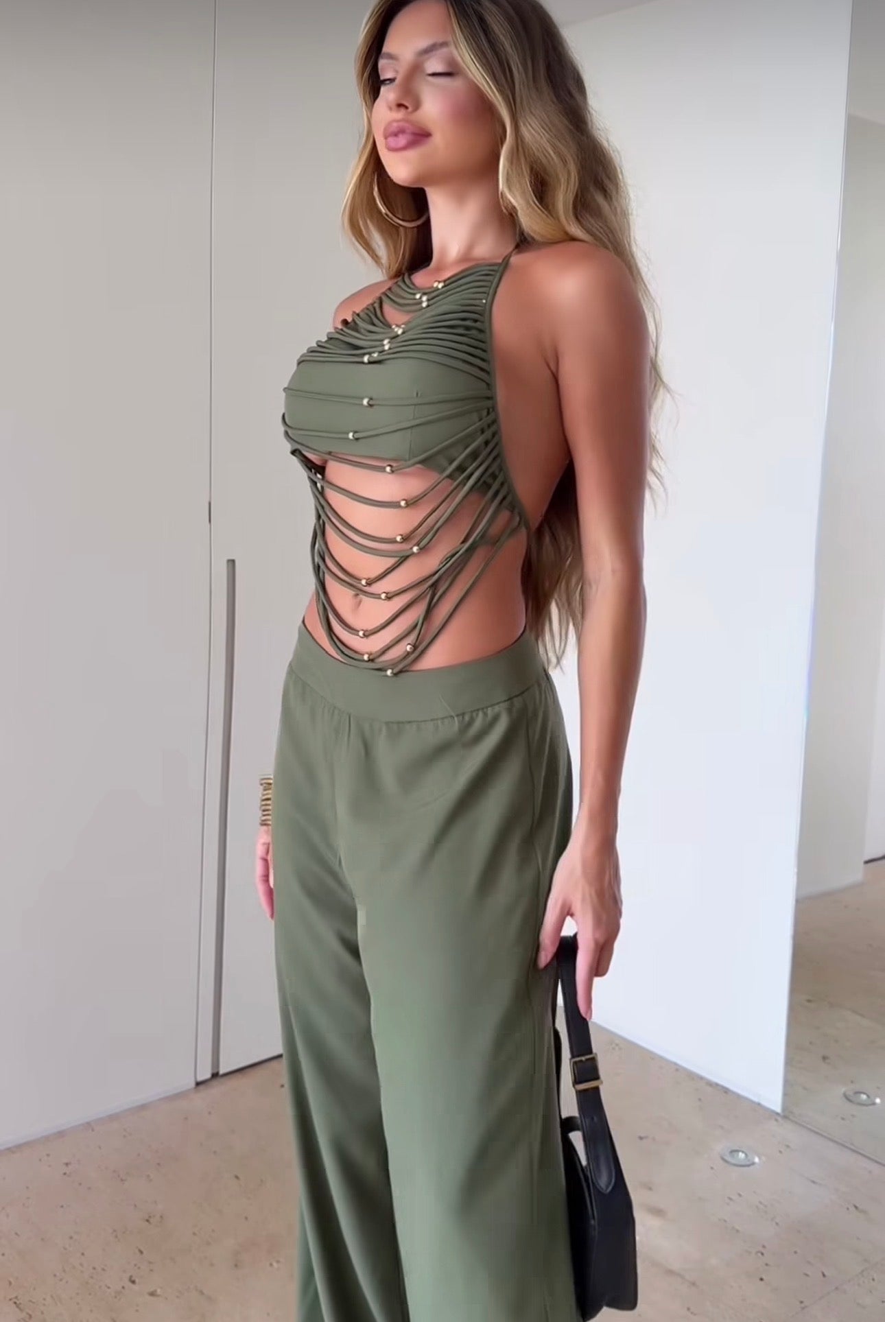 Coordinato Dalila Top Intrecciato e Pantaloni Fluidi